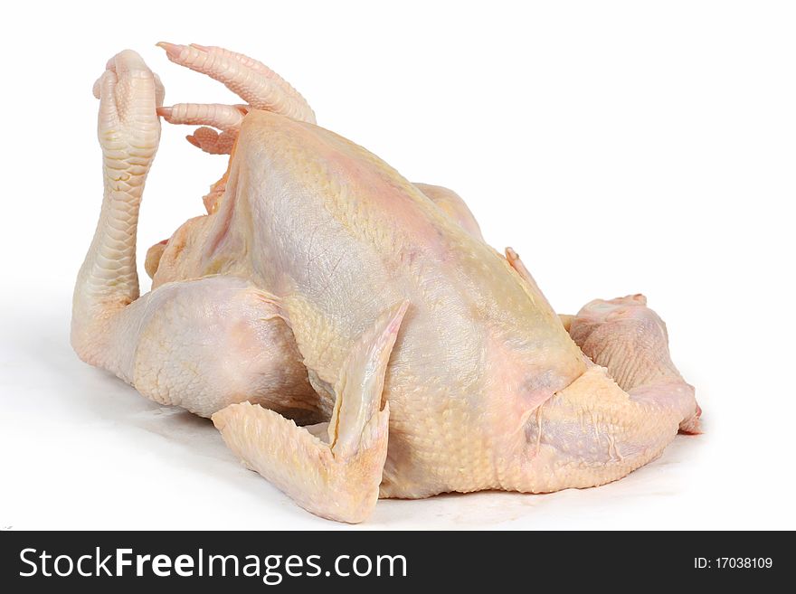 raw chicken isolated on white background