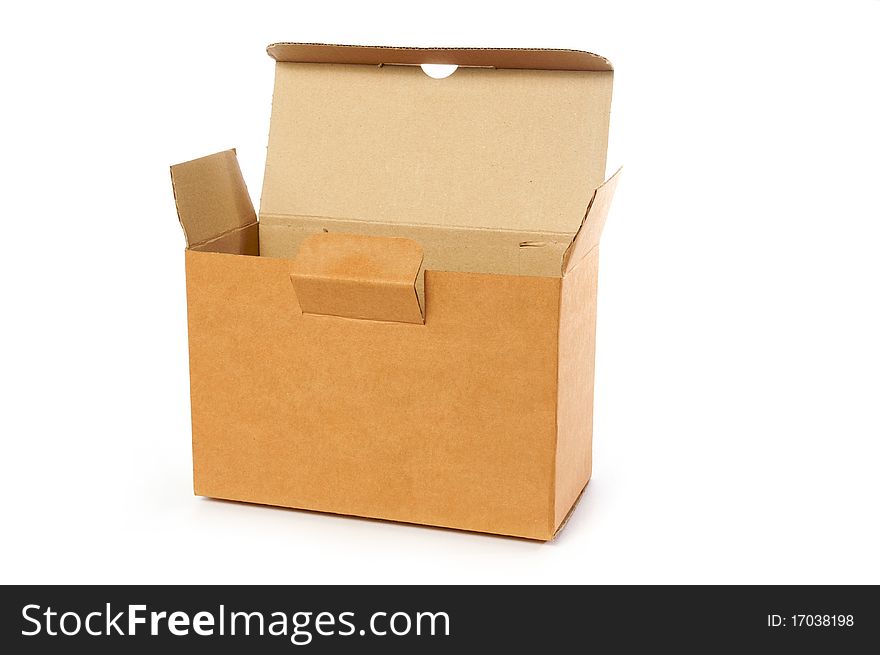 Blank open cardboard box on isolated. Blank open cardboard box on isolated