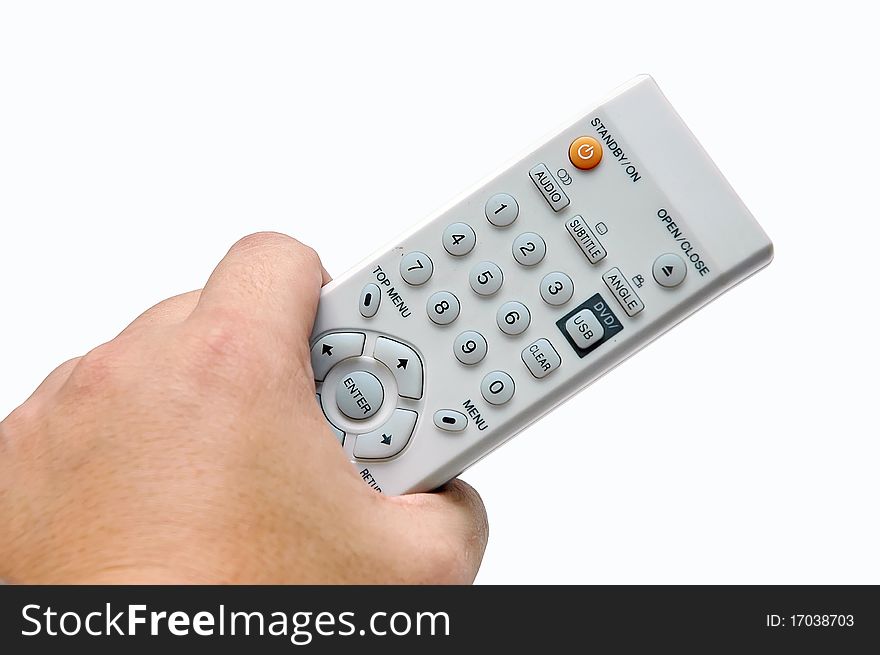Tv remote control on a white backgroun. Tv remote control on a white backgroun