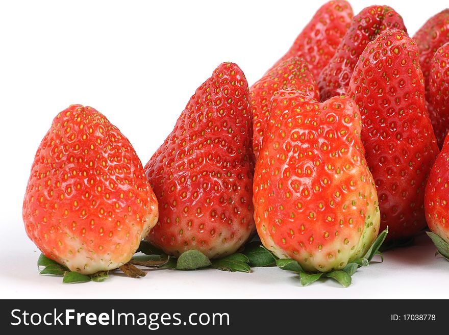 Fresh and tasty strawberries isolated on white background