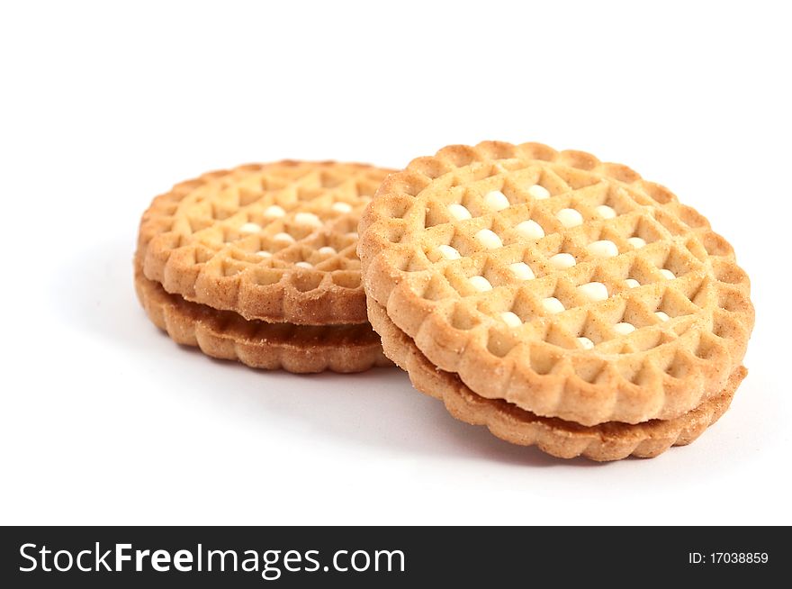 Biscuits on a white background