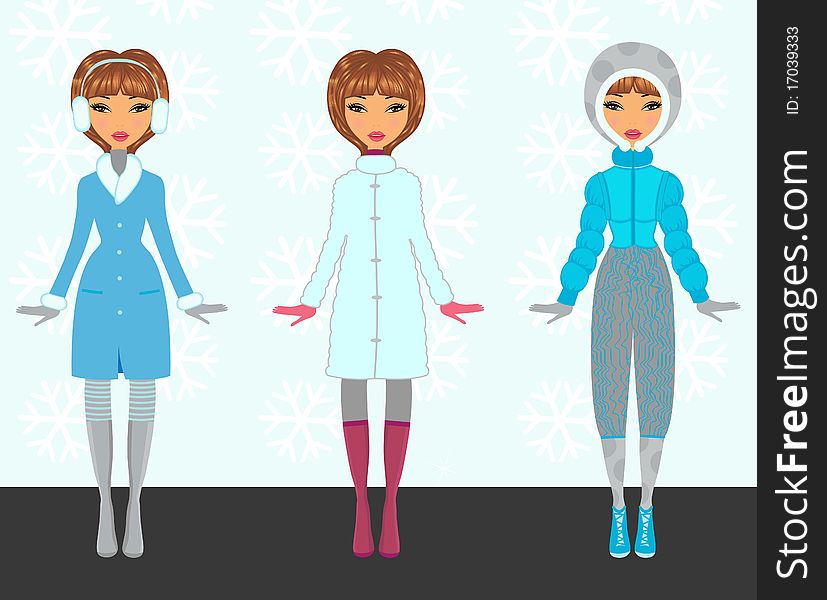 Winter paper dolls