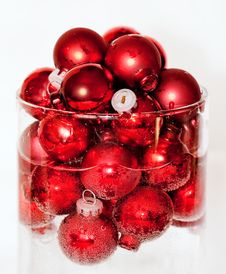 Floating Red Ball Ornaments Stock Image