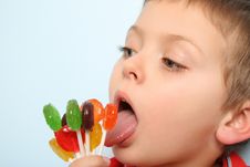 Lollipop Boy Stock Images