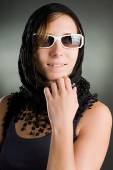 Portrait Of A Woman With Sunglasses Stock Photo Portrait Of A Woman With Sunglasses Stock Photo