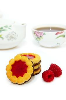 Jam Cookies And Tea Royalty Free Stock Photography Jam Cookies And Tea Royalty Free Stock Photography
