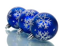 Christmas Decorations With Reflection Stock Image