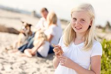 Adorable Little Blonde Girl With Starfish Stock Photos Adorable Little Blonde Girl With Starfish Stock Photos