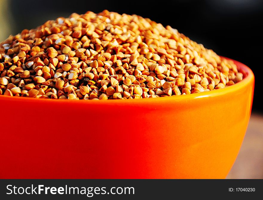 Buckwheat in a bowl.