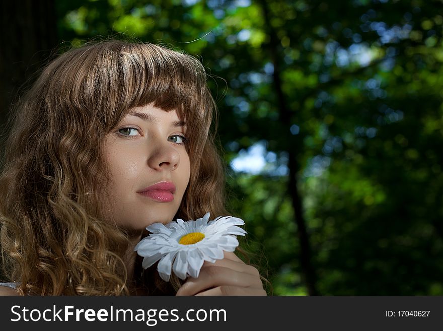 Pretty woman posing in forest. Pretty woman posing in forest