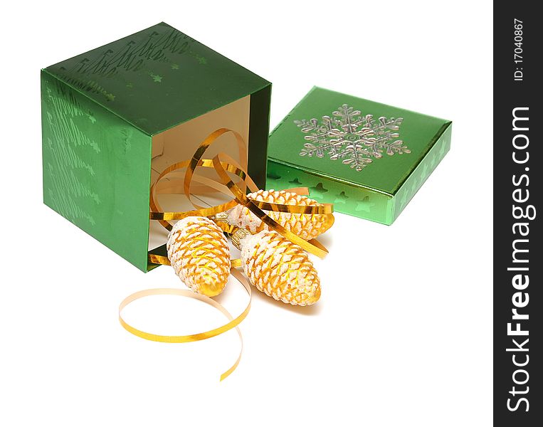 Christmas Gift Box And Cones