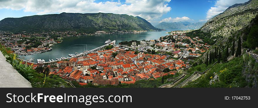 Panorama of Kotorand Kotor Bay. Montenegro. Panorama of Kotorand Kotor Bay. Montenegro.