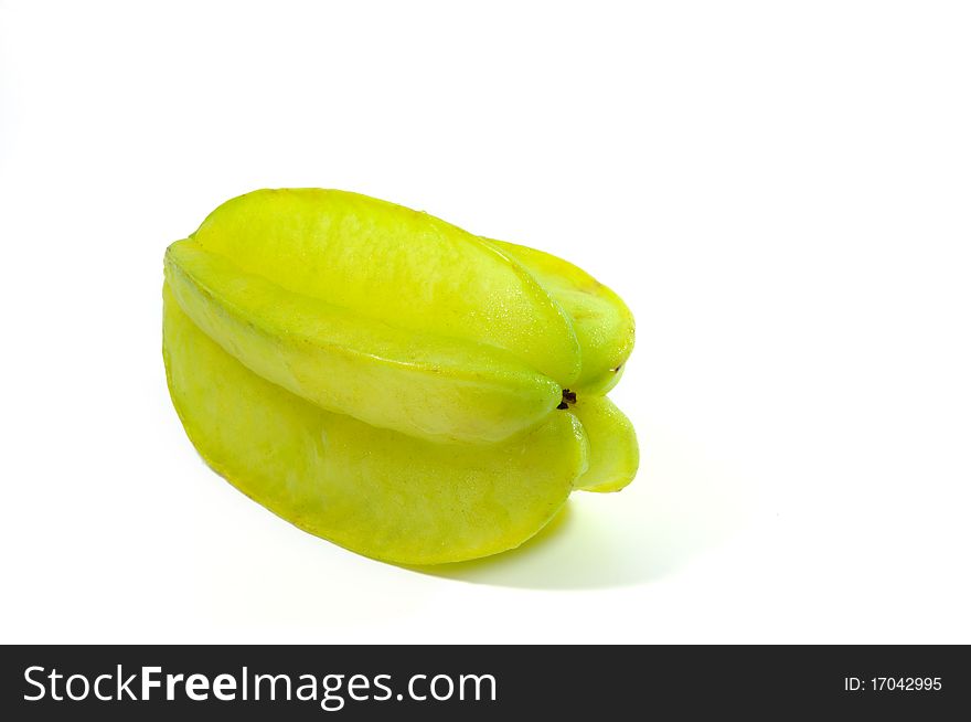 Carambola or Star Fruit is a yellow-green fruit that is shaped like a star. Star fruit have a distinctive star shape, yellow/green skin and clean, crisp texture.  Some varieties are sweet and slightly tart. Use sliced in fruit salad or platters.  Their distinctive shape makes a beautiful garnish.