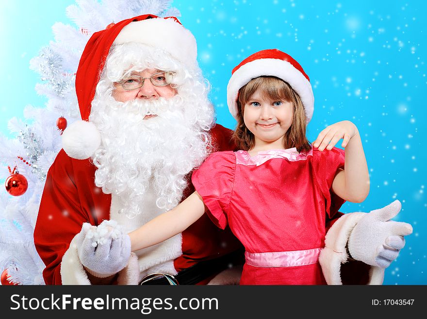 Girl And Santa