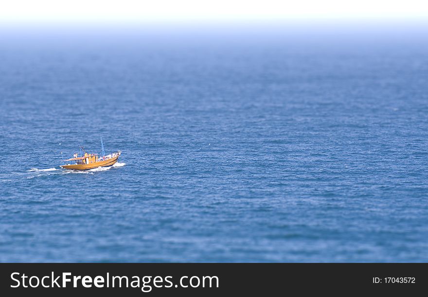 People on a boat on the sea