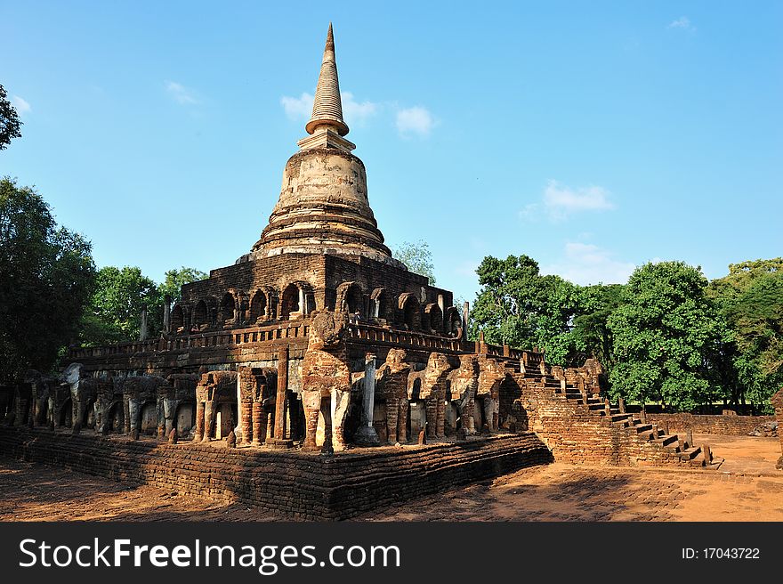 Old temple in Srisatchanalai historical park, Sukhothai, Thailand