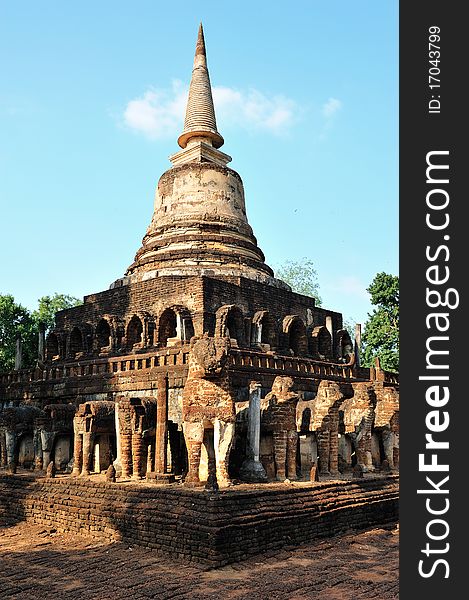 Old temple in Srisatchanalai historical park, Sukhothai, Thailand