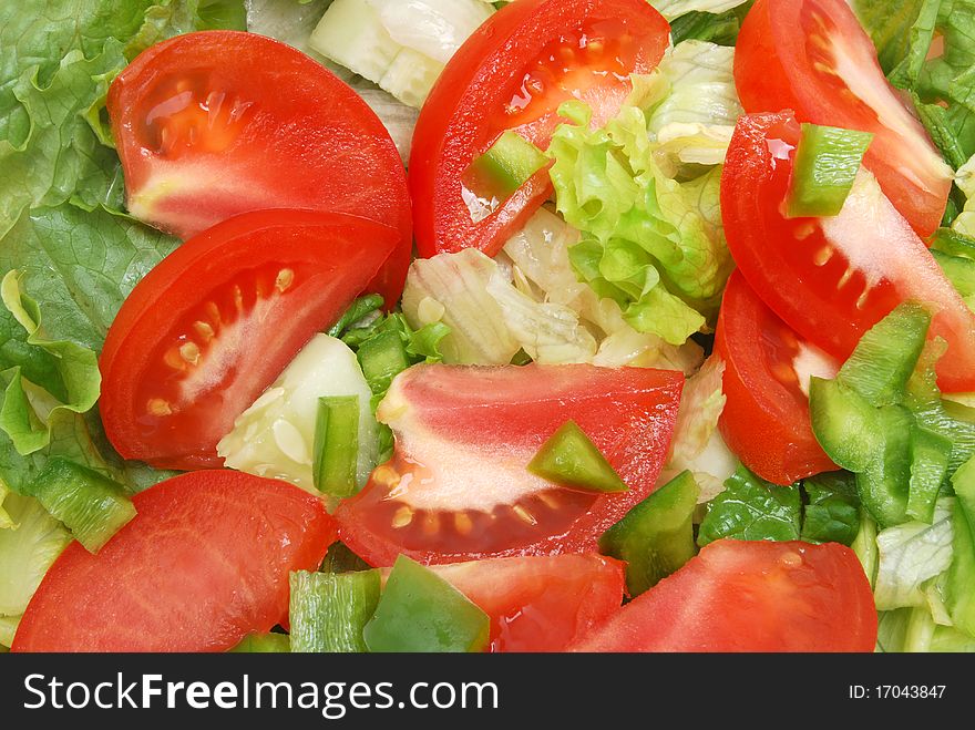 Close of fresh salad with vegatables. Close of fresh salad with vegatables