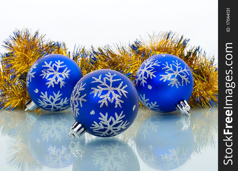 Christmas decorations, isolated on white