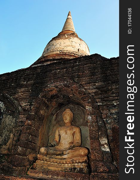 Old buddha statue in Srisatchanalai, Sukhothai, Thailand