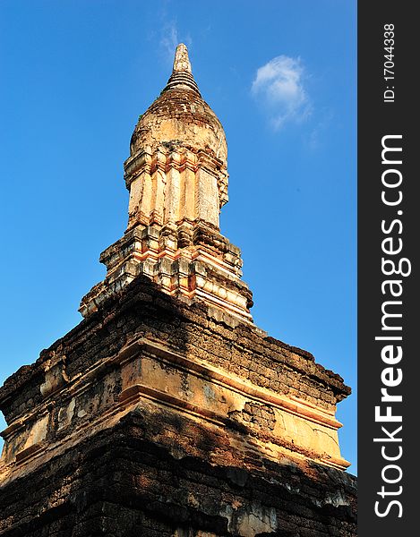 Old buddha statue in Srisatchanalai historical park, Sukhothai, Thailand