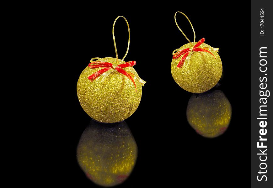 Christmas two balls on a black background. Christmas two balls on a black background