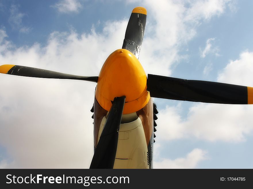 Old war plane propeller