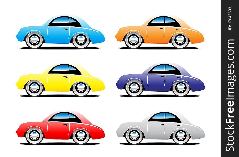 Cars of different colors set