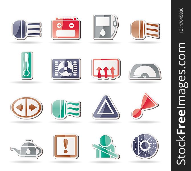 Car Dashboard - realistic icons set