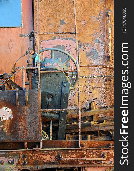 Abstract view of back of vintage train