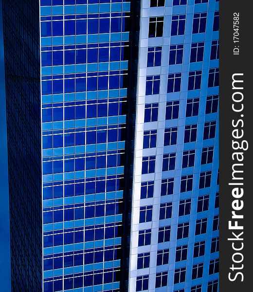 Modern blue buildings an abstract look