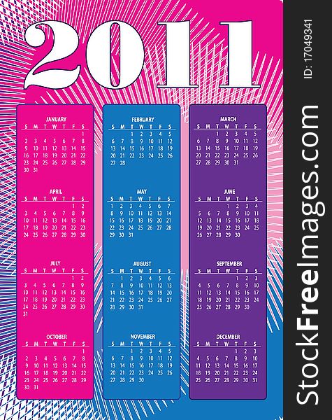 Calendar organizer for 2011