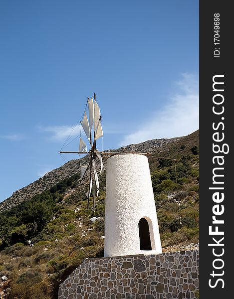 Typical Cretan windmill .Crit. Greece. Typical Cretan windmill .Crit. Greece.