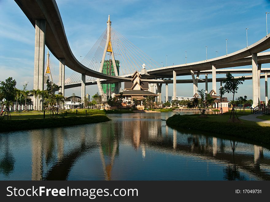 Lanscape under express way, Thailand.