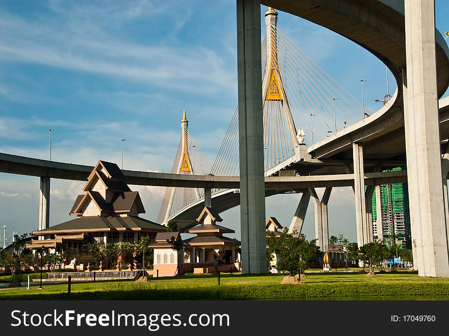 Lanscape under express way, Thailand.