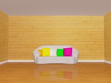 Mosaic Room Interior With White Couch Stock Photos Mosaic Room Interior With White Couch Stock Photos