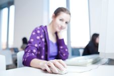 College Student In A Library Stock Images College Student In A Library Stock Images