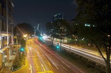 Night Traffic In Singapore Royalty Free Stock Photo Night Traffic In Singapore Royalty Free Stock Photo