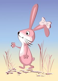 Pink Rabbit. Vector Royalty Free Stock Photography