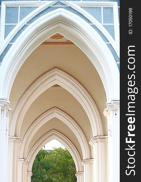 Door church of christianity in Samodsongkam Province ; Thailand