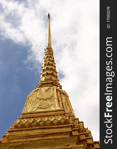 Golden pagoda in the temple, Bangkok. Golden pagoda in the temple, Bangkok.