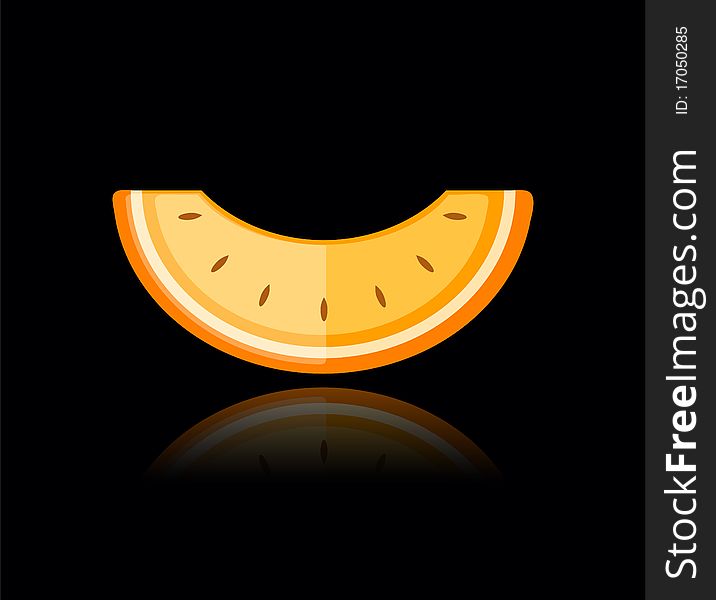 Piece of melon on black for your design