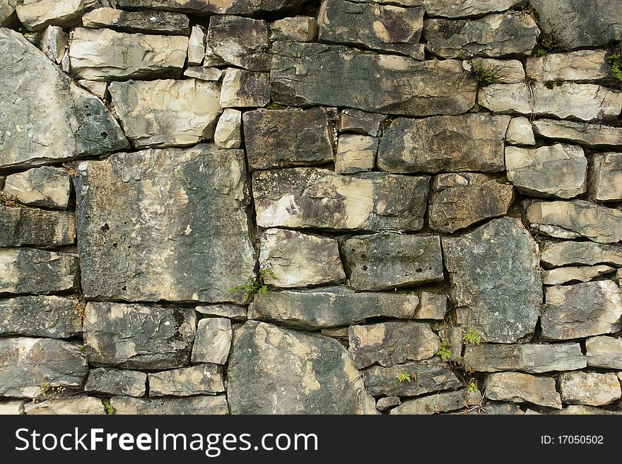 Closeup of old stone wall