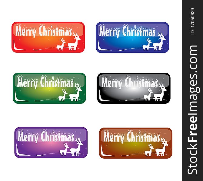 Christmas deer button designed with different color. Christmas deer button designed with different color