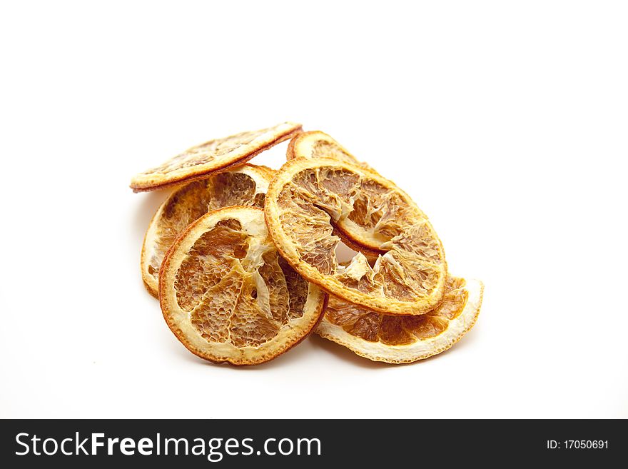 Dried lemon disks with nut