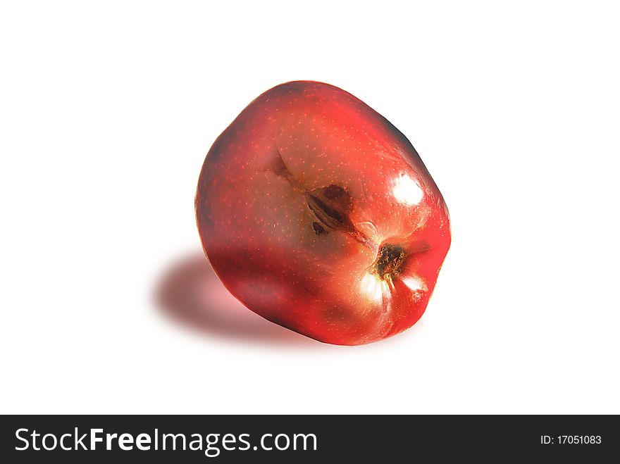 Transparent apple, is isolated on a white background. Transparent apple, is isolated on a white background.