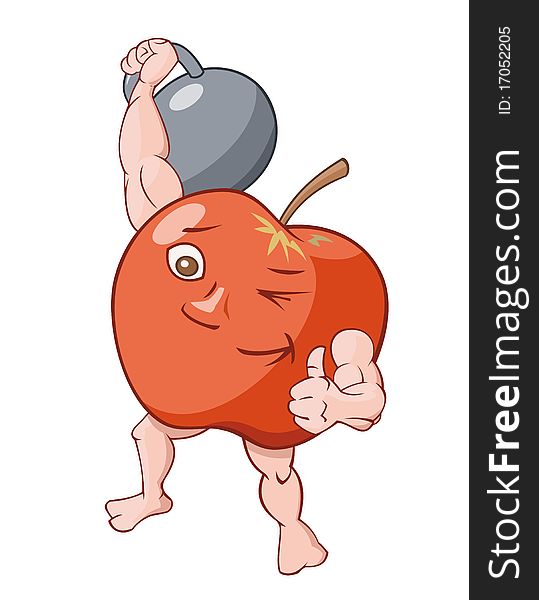 Apple is lifting dumbbell