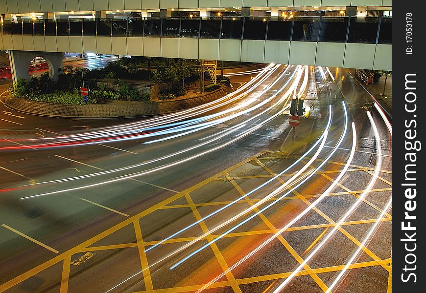 Traffic in the City at Night