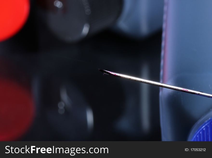 Ink cartridges with syringes and colored injection