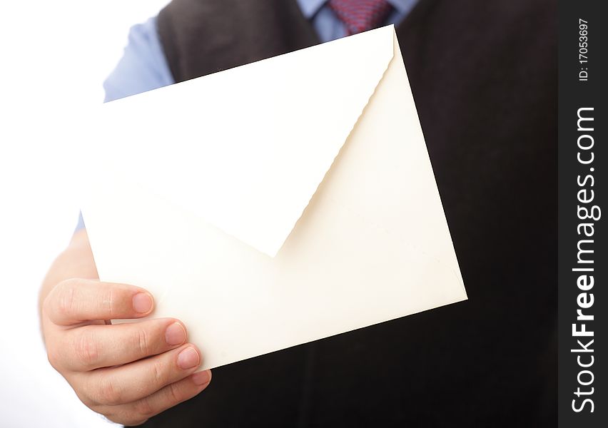 Blank envelop in a hand